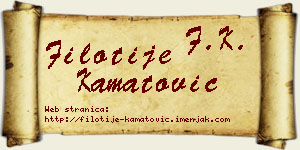 Filotije Kamatović vizit kartica